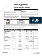 Safety Data Sheet For Ready Mix Concrete