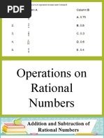 Operations On Rational Numbers