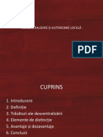 Descentralizare Și Autonomie Locală