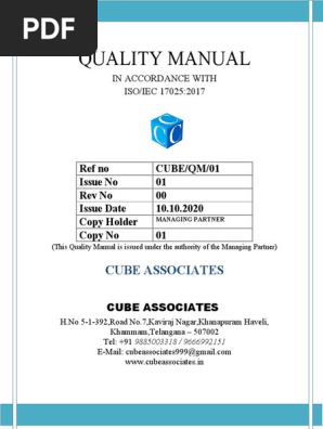 Revised Quality Manual - Cube- Iso 17025 2017-03.05.2021 (1)