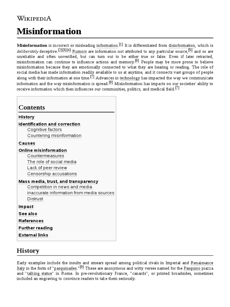 Misinformation | PDF | Social Media | Popular Culture & Media Studies