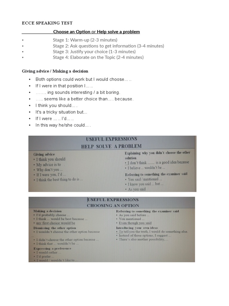 ECCE Speaking Test Strategies and Tips | PDF | Cognition | Cognitive ...