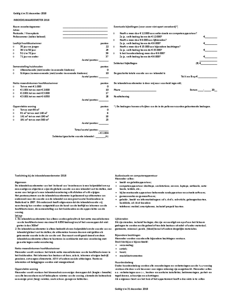 Inboedelwaardemeter 2018 PDF