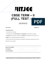 C X - Full Test 3 Science QP