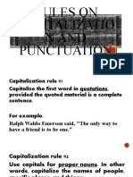 Rules On Capitalization and Punctuation