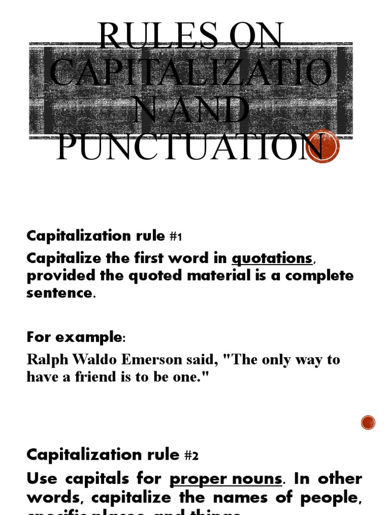 Rules on capitalization and punctuation pdf comma orthography