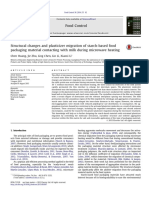 Structural Changes and Plasticizer Migration of Starch-Based Food