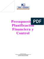 Presupuestos, Planificación Financiera y Control