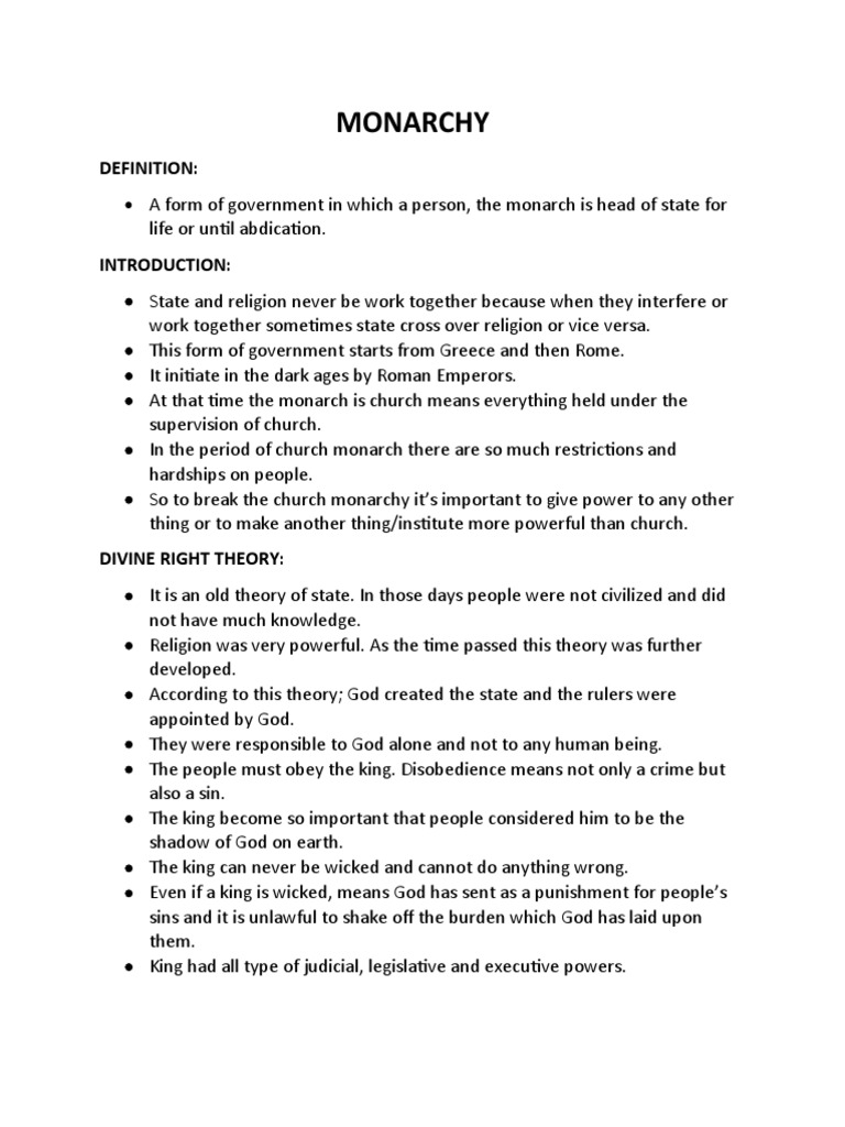 Understanding Monarchy Types And Power Pdf