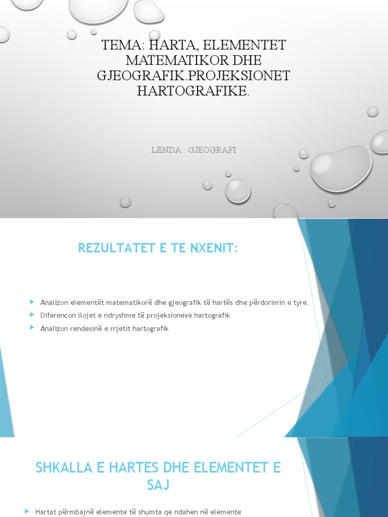 Harta, Elementet Matematikor e Gjeografike - Projeksionet | PDF