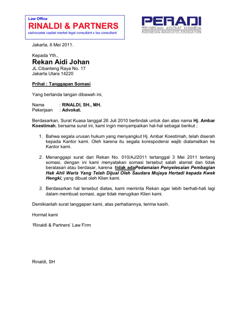 Contoh Surat Somasi Penipuan  Contoh Surat Terlengkap ️ ️ ️