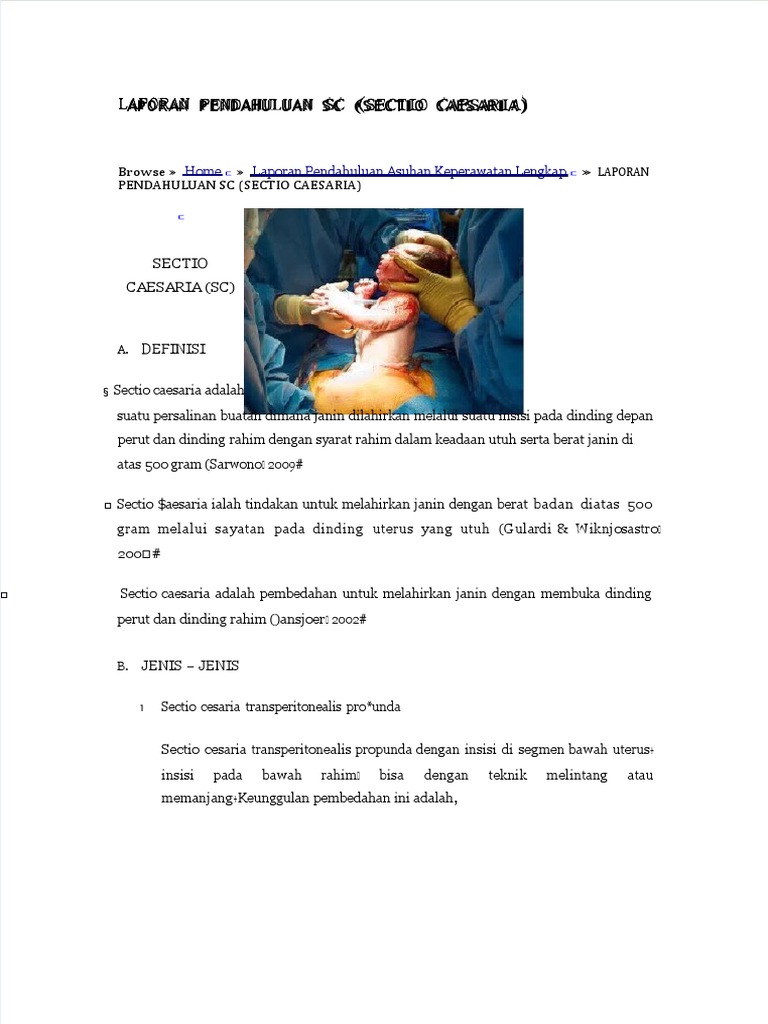 Sectio Caesarea | PDF