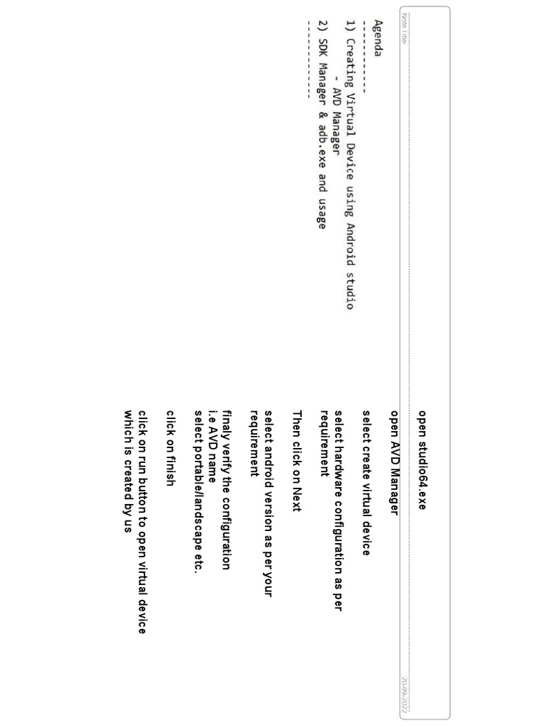Create and Run Android Virtual Device | PDF