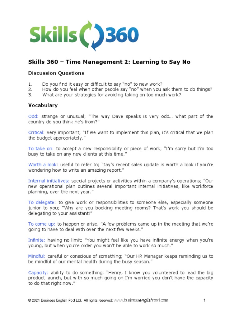 360.85 Time Management 2 | PDF | Behavioural Sciences | Cognitive Science