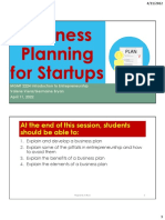 Business Planning For Startups