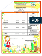 Kindergarten schedule for Salupan Primary School