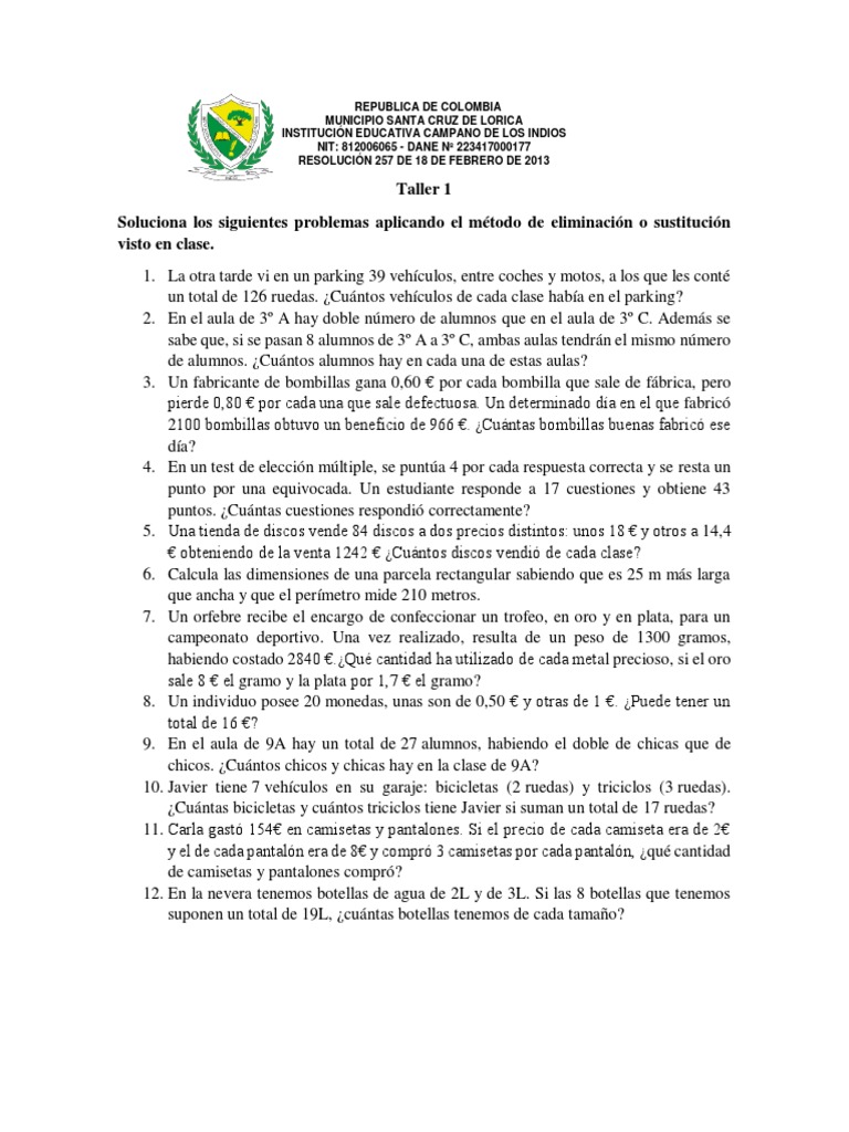 Problemas de Matemáticas con Soluciones | PDF | Hogar, jardinería y ...