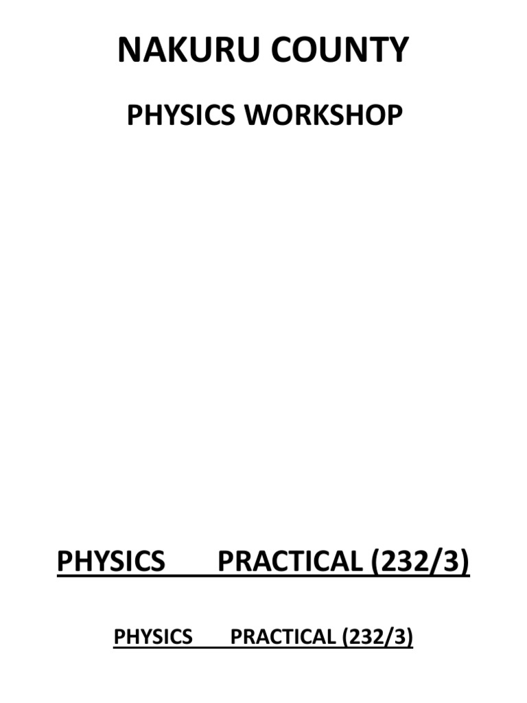 UACE Physics Practical Workshop Guide | PDF | Slope | Equations