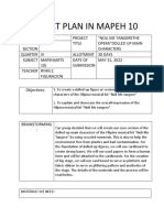 Project Plan in Mapeh 10