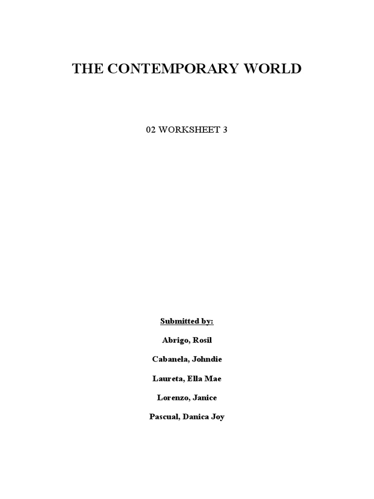 02 Worksheet 3 PDF Governance Global Governance