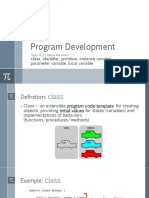 Program Development: Class, Identifier, Primitive, Instance Variable, Parameter Variable, Local Variable
