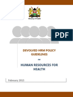 Devolved HRH Guidelines For The Health Sector