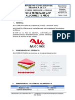 ALUCOMEX - Ficha Técnica de ACP Alucomex 15 Años