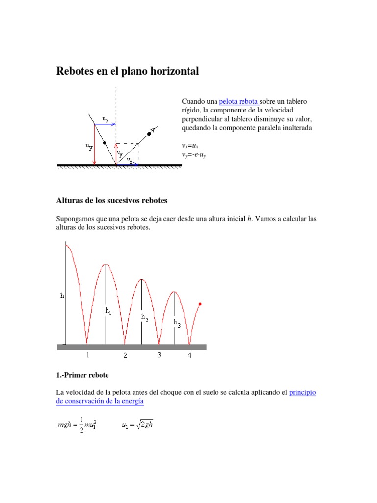 Rebotes en Un Plano Horizontal | PDF | Velocidad | Metrología