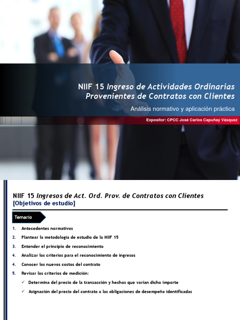 NIIF 15 Capuñay Vasquéz | PDF | normas internacionales de INFORMACION ...