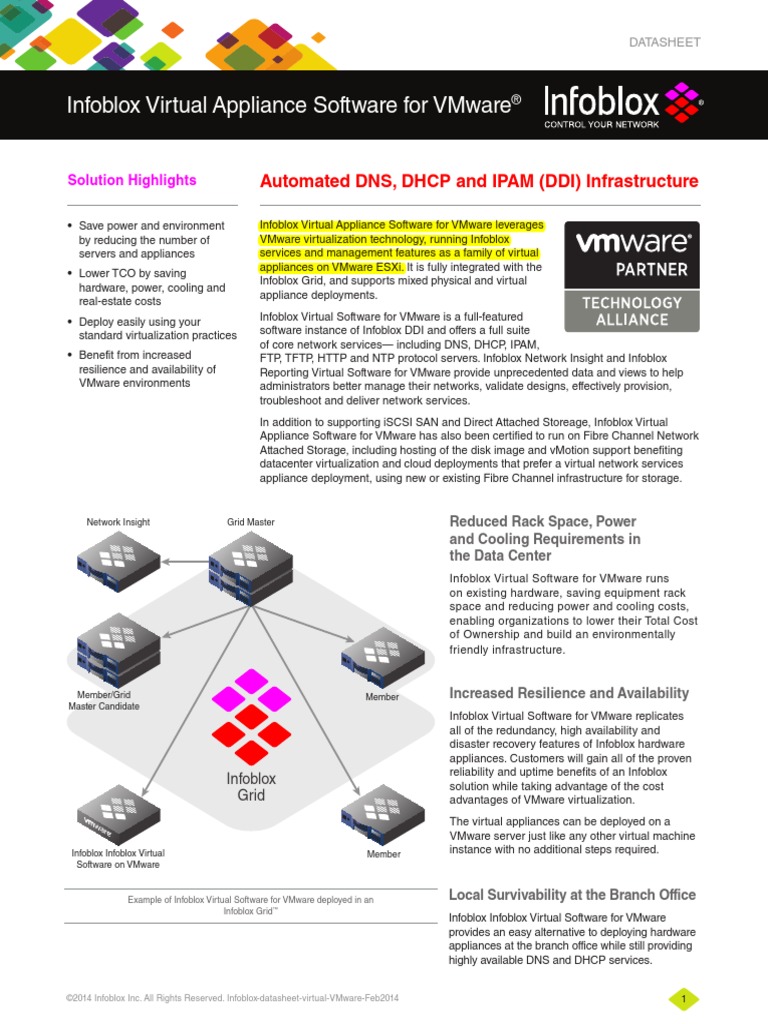 Infoblox virtual appliance software for vmware automated dns dhcp and