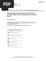 Kromhout Hearing Pastness and Presence The Myth of Perfect Fidelity and The Temporality of Recorded Sound