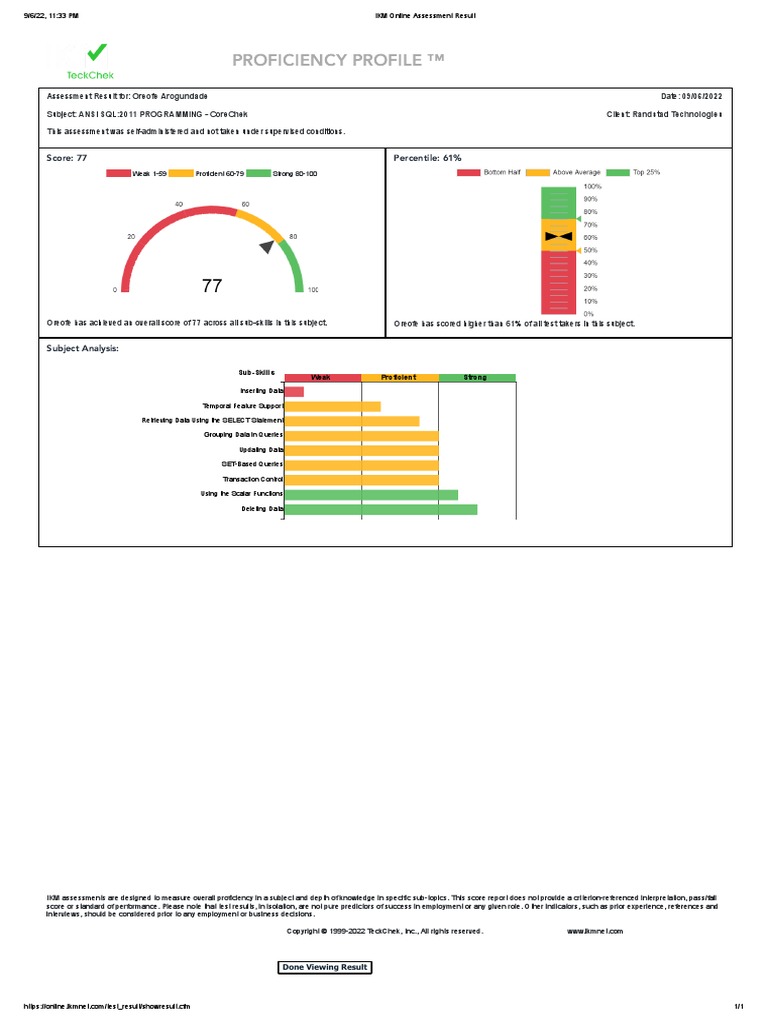 Ikm online assessment result pdf databases information retrieval