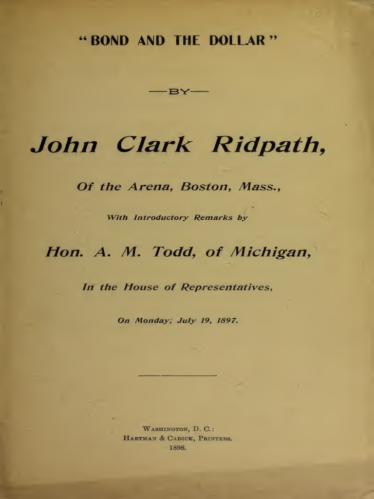 The Bond and The Dollar - John Clark Ridpath | PDF | Bonds (Finance ...
