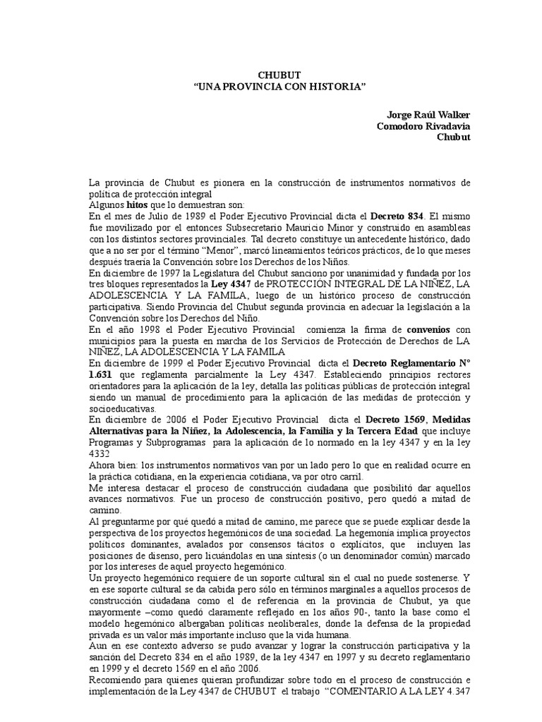 CHUBUT Una Provincia Con Historia PDF