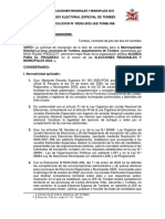 Jurado Electoral Especial de Tumbes Dirección: Calle Los Andes #343 - Tumbes