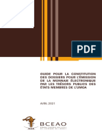 Guide Pour La Constitution Des Dossiers Pour L'émission de La Monnaie Électronique Par Les Trésors Publics Nationaux
