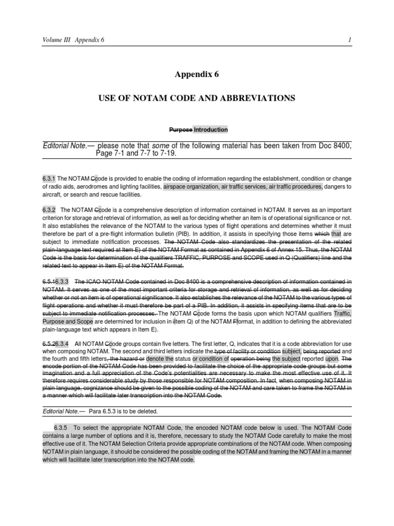 NOTAM Code and Abbreviations Guide | PDF | Air Traffic Control | Runway