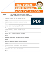 Ejercicios de Terminos Excluidos para Quinto de Primaria