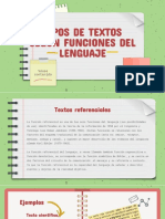 Tipos de Texto Según Funciones Del Lenguaje