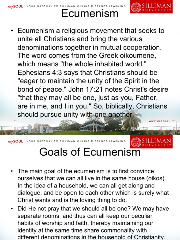 Understanding Ecumenism and Unity | PDF | Interfaith Dialogue ...