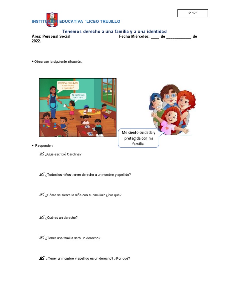 Derecho a la Identidad y Familia Infantil | PDF | Familia | Derechos de ...