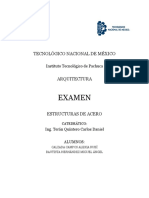 Tecnológico Nacional de México - Instituto Tecnológico de Pachuca - Examen Estructuras de Acero