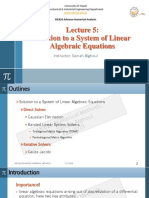 L05 - Solution To A System of Linear Algebraic Equations