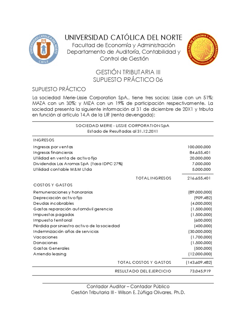 (2022-1) GT III - SP06 (Determinación RLI) | PDF | Impuestos | Contabilidad
