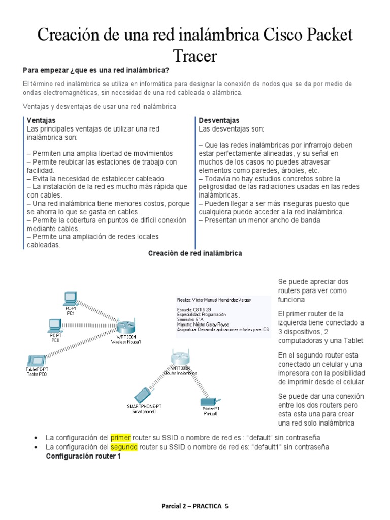 Creación de Una Red Inalámbrica Cisco Packet Tracer | PDF | Inalámbrico ...