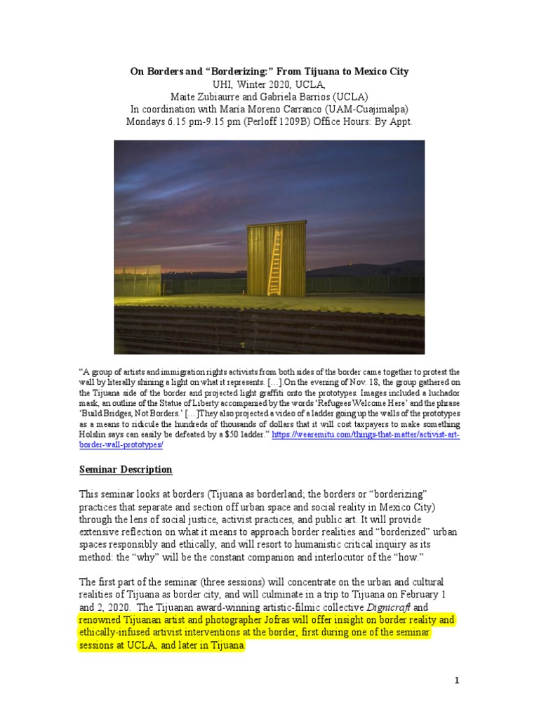 Border Art and Activism Seminar | PDF | Mexico