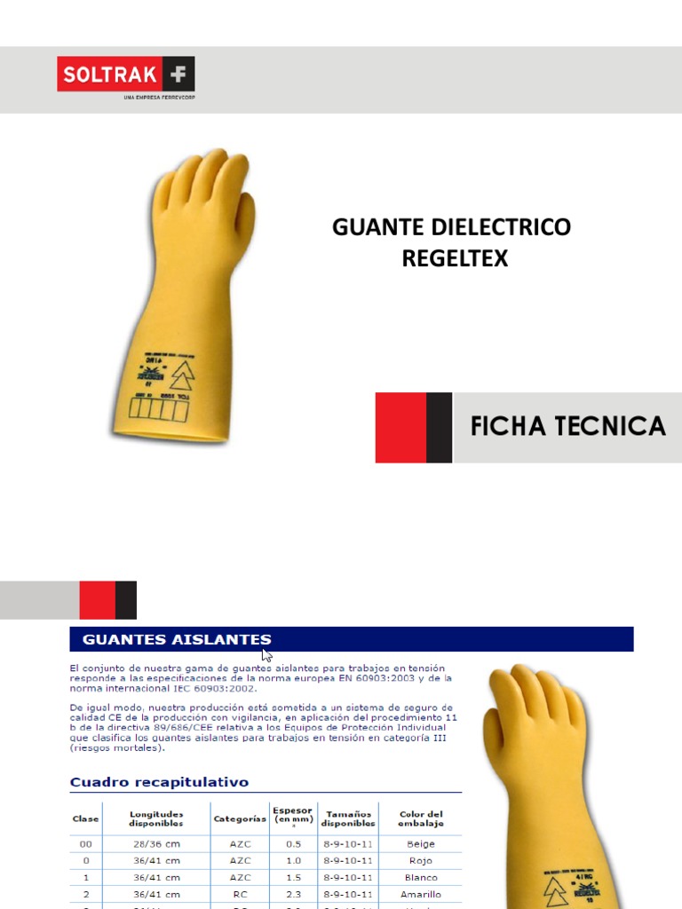 Guante Dielectrico Regeltex: Ficha Técnica | PDF