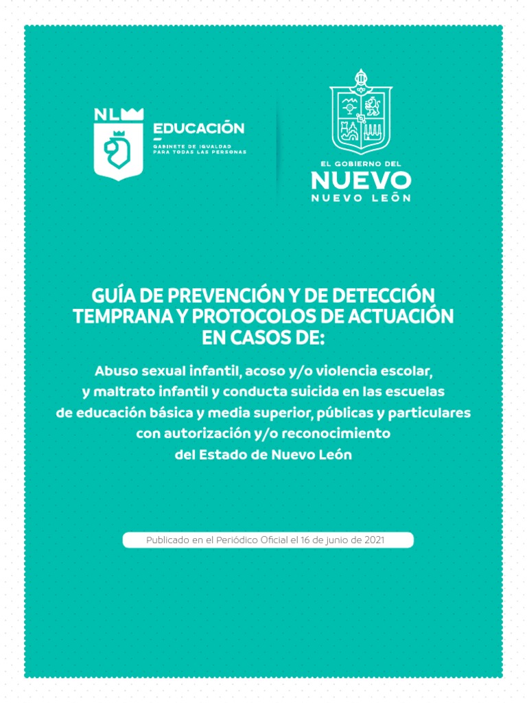 Protocolo de Prevención y Detección Escolar | PDF | Abuso infantil ...