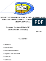 Hypoglycemia (Seminar