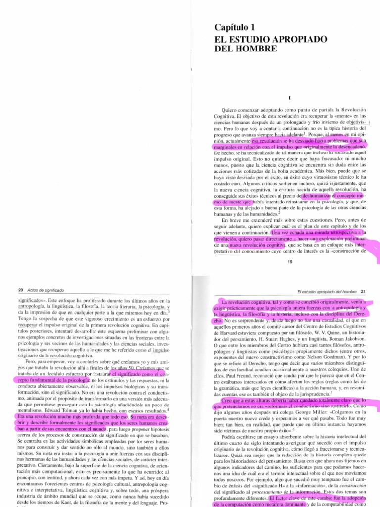 Bruner El Estudio Apropiado Del - Hombre | PDF